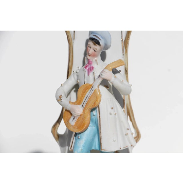 1900 - 1909 1900s Art Nouveau Musician Bisque Porcelain Vase, Germany For Sale - Image 5 of 13