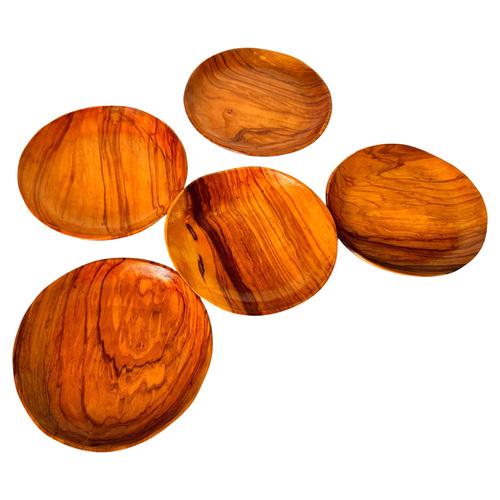 Wood French Wooden Plates, 1960, Set of 5 For Sale - Image 7 of 7