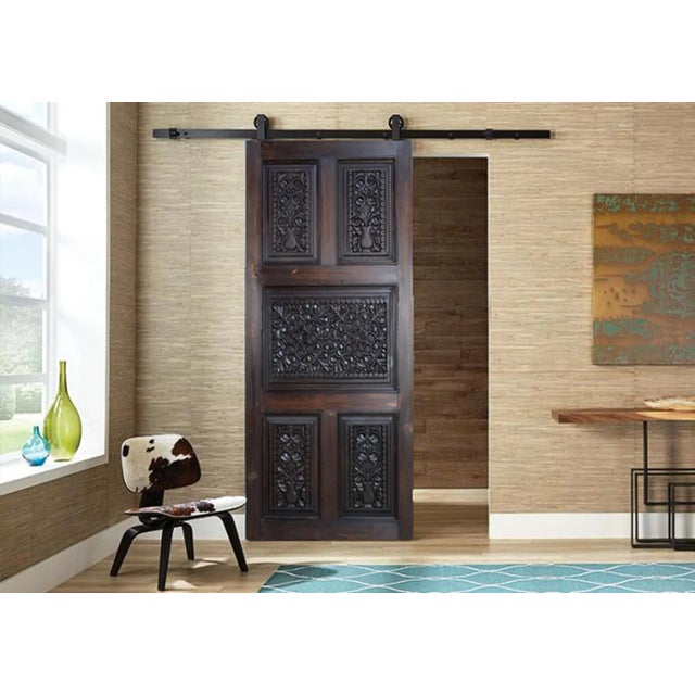 Handmade and Handcarved Sliding Door Panel, Nuristan, Afghanistan, 1920s For Sale - Image 10 of 11