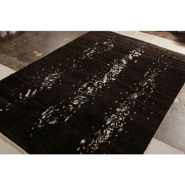 Rug & Kilim Rug & Kilim’s Modern Rug in All Over Brown-Black, White Abstract Pattern For Sale - Image 4 of 8