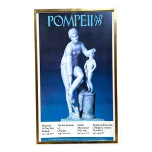 Pompeii 1979 Framed Bluetone Exhibition Poster