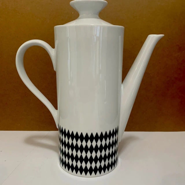 Vintage Bristol MCM Black Diamond Fine China 7 Pc Coffee/Tea Set For Sale - Image 9 of 9