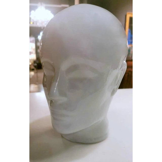 Vintage Italian Head in White Glazed Ceramic For Sale - Image 10 of 13
