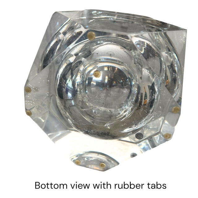 Vintage Faceted Lucite Ice Bucket Attributed to Alessandro Albrizzi, Italy c.1970s For Sale - Image 9 of 9