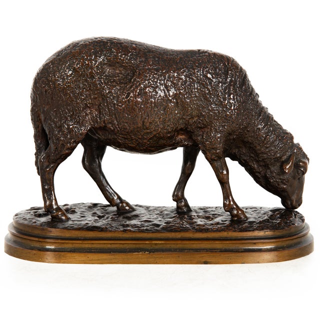 Authentic Lifetime Bronze Sculpture of “Grazing Ewe” by Rosa Bonheur Ca. 1860s For Sale - Image 4 of 18
