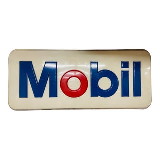 1970's Huge Mobil Oil Gas Station Tom Geismar Design Outdoor Sign For Sale