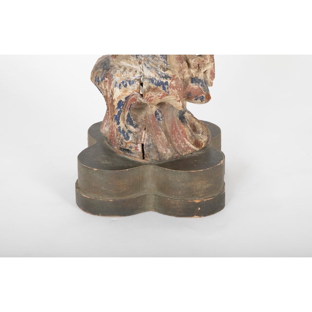 Chinese Carved and Painted Wood Sculpture of Guanyin For Sale - Image 9 of 12
