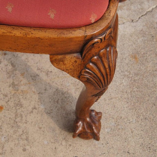 Wood Chippendale Style Walnut Arm Chair For Sale - Image 7 of 9