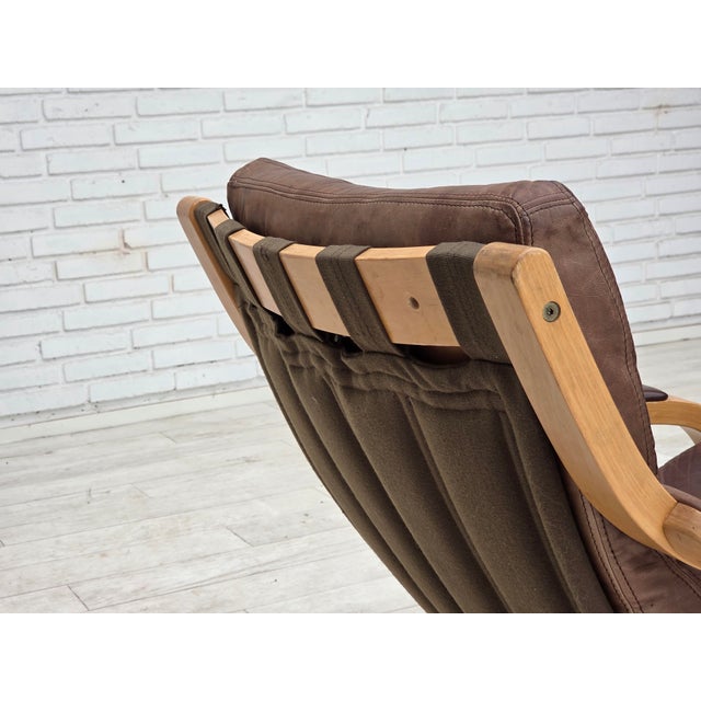 Swedish Leather and Bentwood Lounge Chair by Åke Fribytter, 1970s For Sale - Image 16 of 18