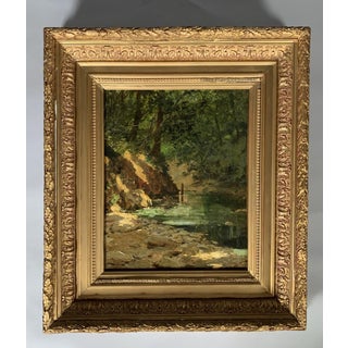 Oil painting on canvas, signed Victor Vignon (1847-1909), woodland landscape, 19th century For Sale