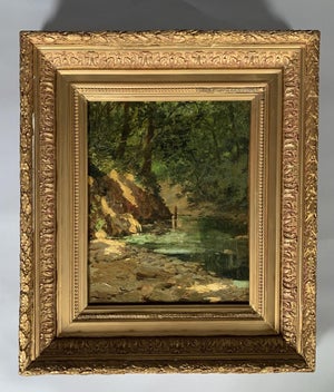 Oil painting on canvas, signed Victor Vignon (1847-1909), woodland landscape, 19th century