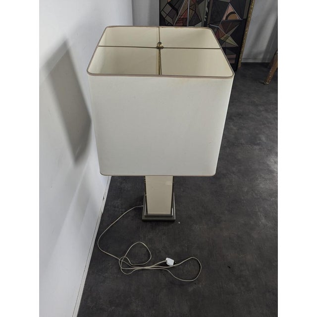 French White Lacquered Table Lamp from Maison Romeo For Sale - Image 6 of 7