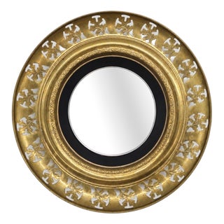 Regency Style Wall Mirror in Brass Openwork Frame, England, 1970s For Sale