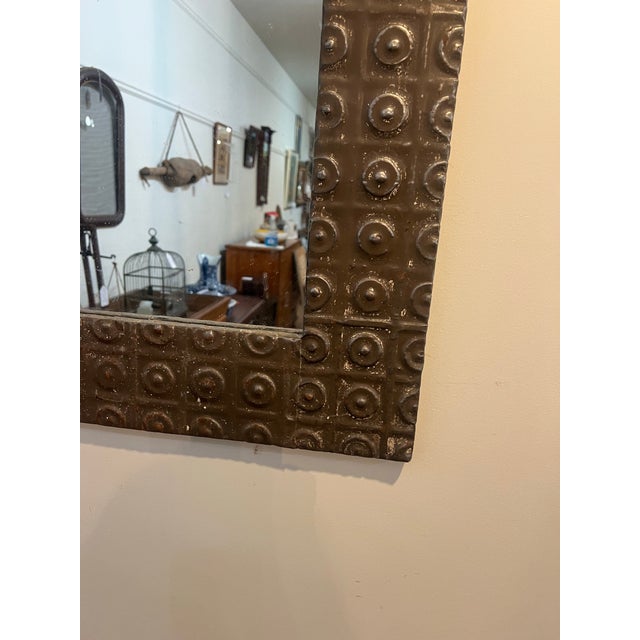 2020s Ogt Recycled Antique Ceiling Tin Mirror For Sale - Image 5 of 7