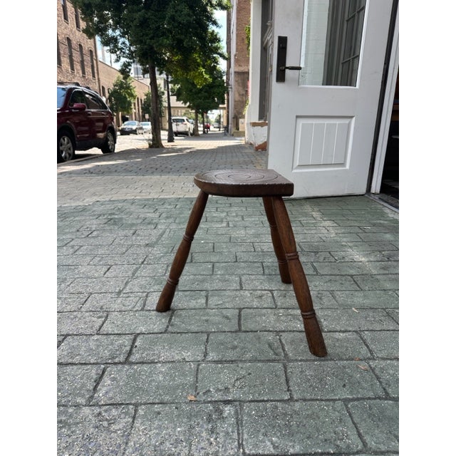 French Country Late 19th Century French Farmhouse Milking Stool For Sale - Image 3 of 6