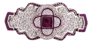 2020s Matthew Campbell Laurenza MCL Cuff Sapphire Enamel Bracelet 925 Sterling Art Deco