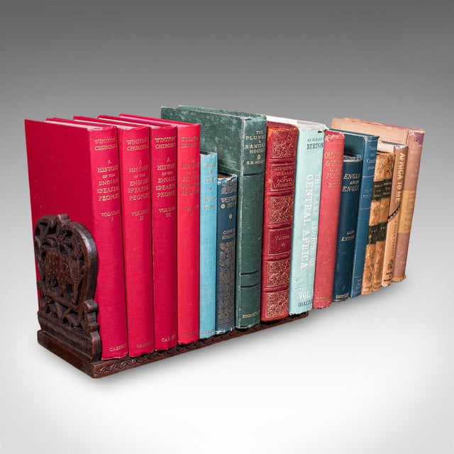 Vintage Elephant Motif Book Slide, Anglo-Indian, Teak, Library Stand, Art Deco For Sale - Image 10 of 10
