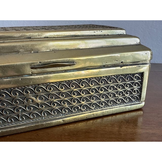Campaign Antique Brass Betel Box - Decorative Box For Sale - Image 3 of 9