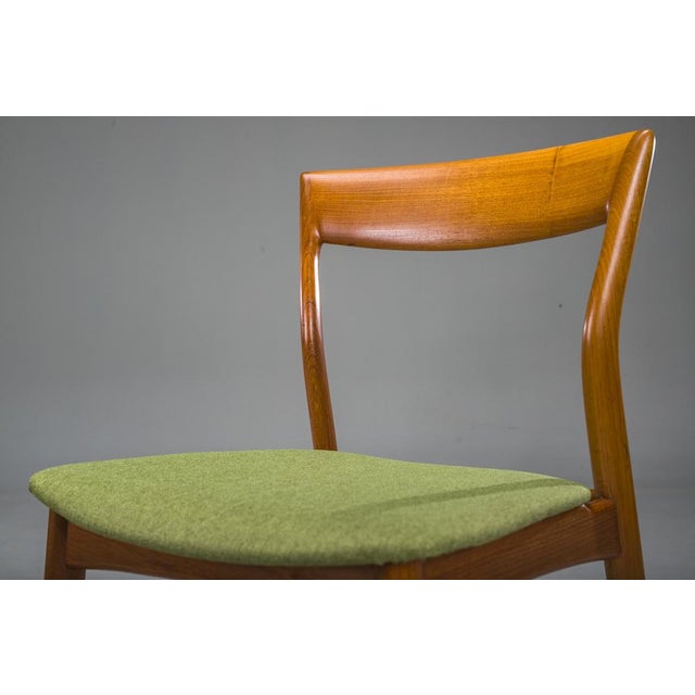 Brown Set of Dining Teak Chairs attributed to R. Borregaard for Viborg, 1970s For Sale - Image 8 of 14