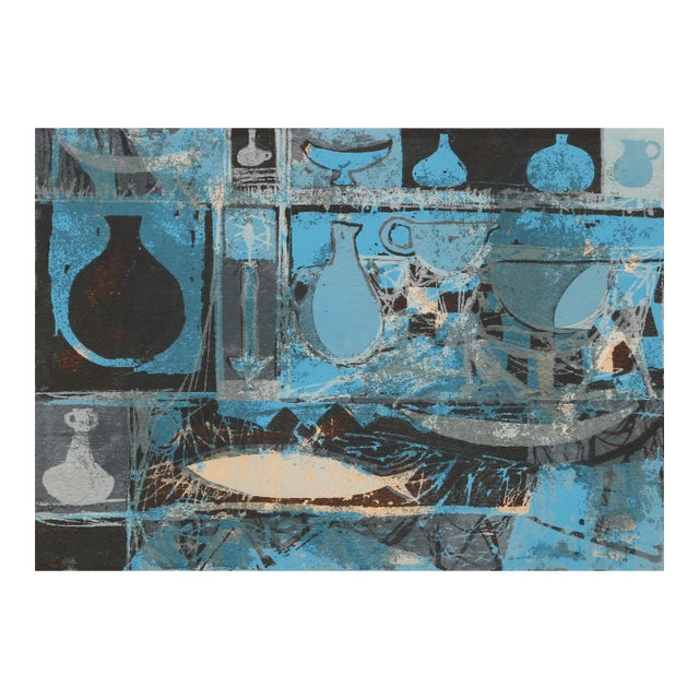 Early 21st Century "Fish and Vessels P2.74" Acrylic Painting by Eve Nethercott For Sale