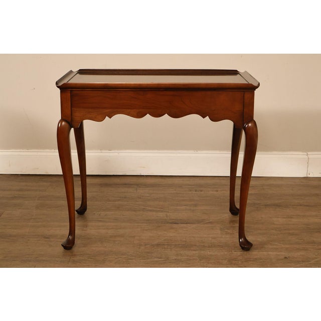 Statton Queen Anne Style Cherry Tea Table For Sale - Image 18 of 18
