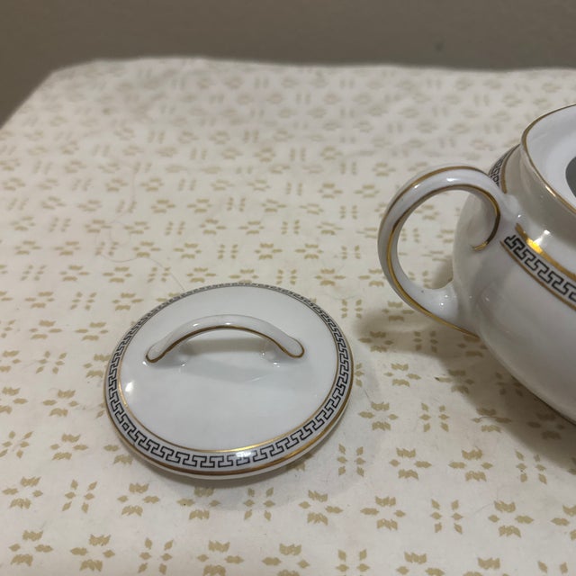 1970s Greek Key Design Porcelain Sugar Bowl For Sale In New Orleans - Image 6 of 10