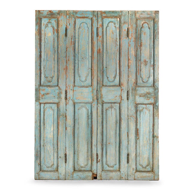 Vintage Patinated 4-Door Room Divider For Sale - Image 5 of 5