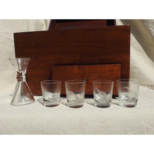 Mid 20th Century Mid-Century Mahogany Tantalus Set- 6 Pieces For Sale - Image 5 of 11