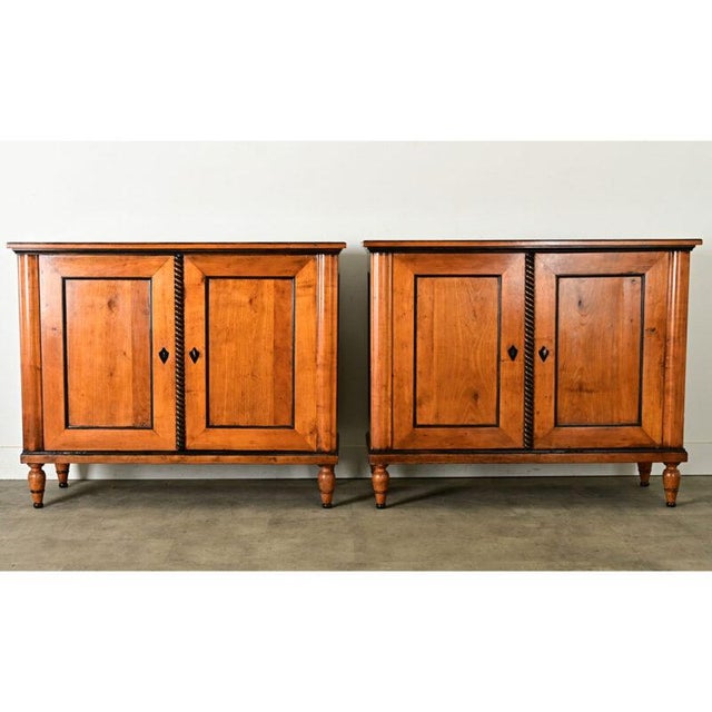 Early 20th Century Italian Pair of Fruitwood Buffets - Circa 1910 For Sale - Image 5 of 12