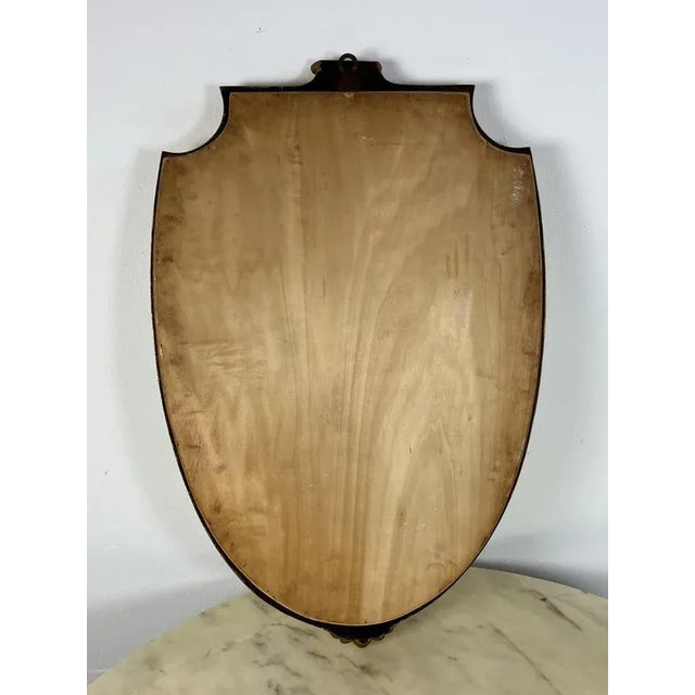 Mid-Century wall mirror, Italy, 60s Golden wood edge. Found in a noble apartment.