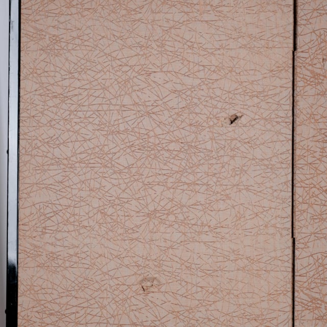 Mid-20th Century Byobu Japanese Hand Painted Silk "Ancient Tree in Winter" 4-Panel Folding Screen Very Good + Front & Good + Back For Sale - Image 10 of 11