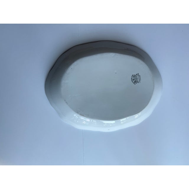 White Antique Embossed Ironstone Platter For Sale - Image 8 of 8