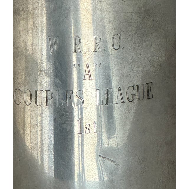 Mid 20th Century Vintage Solid Pewter Cup, "Wrrc a Couples League 1st" For Sale - Image 5 of 8