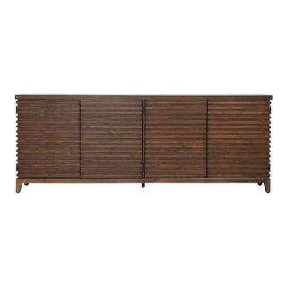 Slatted Acacia Wood Sideboard For Sale