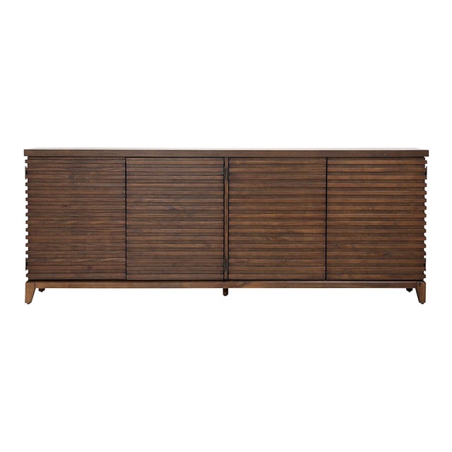 Slatted Acacia Wood Sideboard For Sale