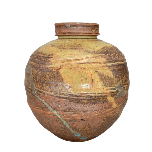 Japanese 1990s Japanese Inspired Don Curreri Hand Crafted Etched Glazed Studio Pottery Vessel, Signed For Sale - Image 3 of 13