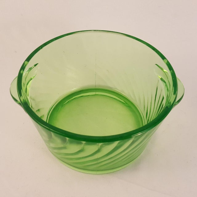 Anchor Hocking Spiral Uranium Glass Ice Bucket Chairish
