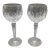 Waterford Kildare Hock Wine Plain Base Blown Crystal Wine Glasses-Set of 2 For Sale