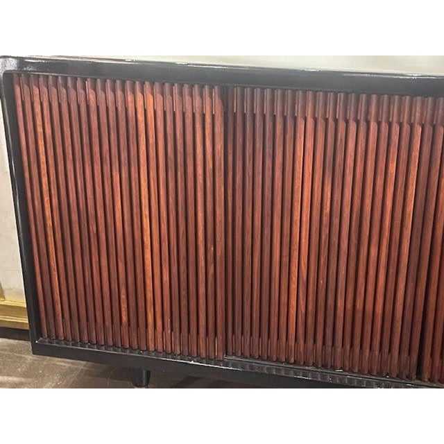 Late 20th Century Vintage Italian Walnut and Ebony Sideboard For Sale - Image 5 of 6