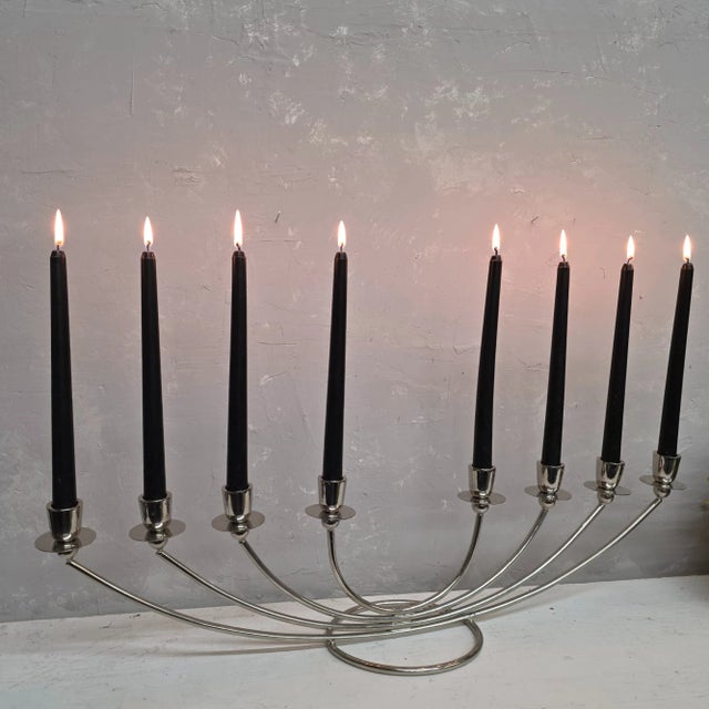 Vintage Silver Candelabra Grandmillennial Table Centerpiece For Sale - Image 11 of 18