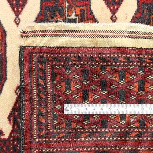 Maroon Middle Eastern Bukhara Rug For Sale - Image 8 of 9