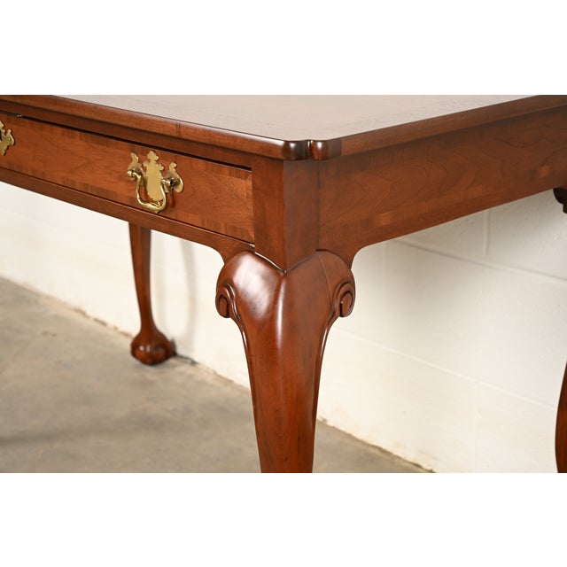 Baker Furniture Chippendale Carved Mahogany Writing Desk, Newly Refinished For Sale - Image 11 of 16