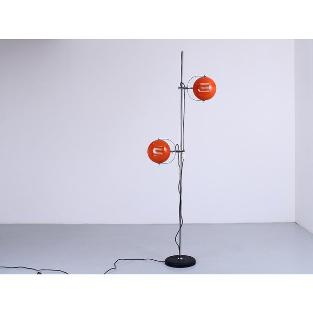 Adjustable Orange Double Eyeball Globe Floor Lamp from Herda, 1970s For Sale - Image 9 of 18