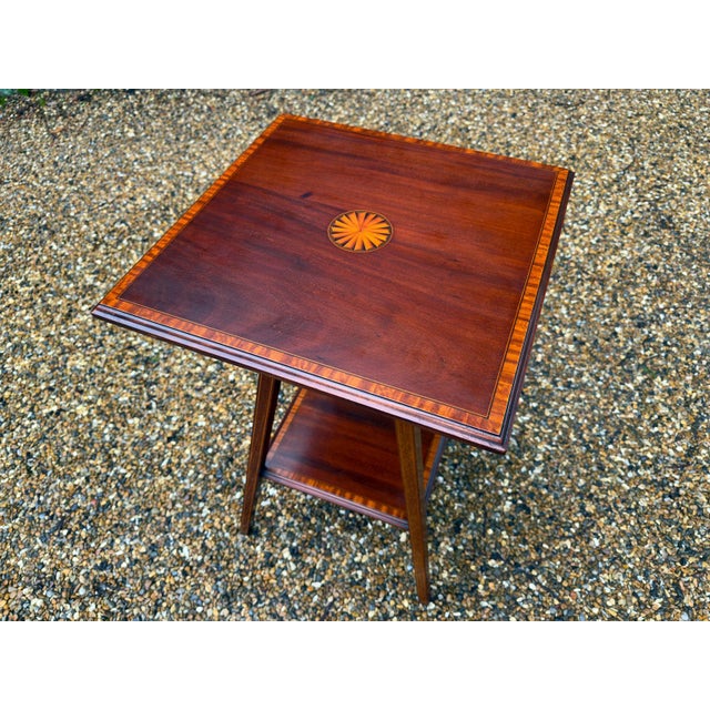 Edwardian Square Mahogany Occasional Table, 1890 For Sale - Image 4 of 7