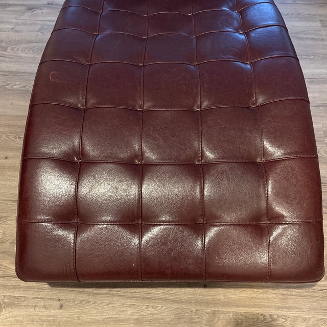 Roche Bobois “Dolce” Chaise in a Distressed Brown Having Aluminum Legs. For Sale - Image 9 of 12