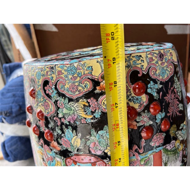 Mid-20th Century Chinese Export Hand-Painted Garden Stool For Sale In West Palm - Image 6 of 9