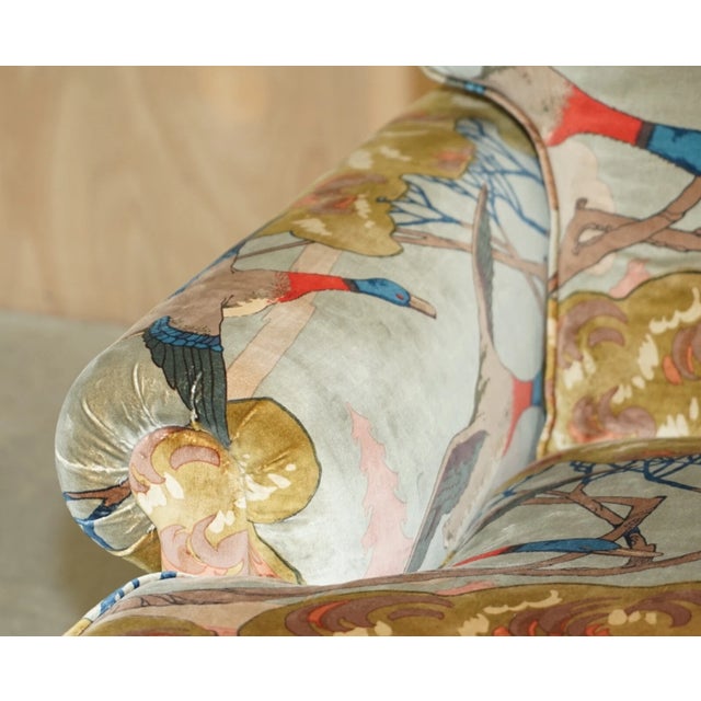 New George Smith "Flying Ducks" Upholstered Armchairs & Ottoman Footstool For Sale - Image 12 of 18