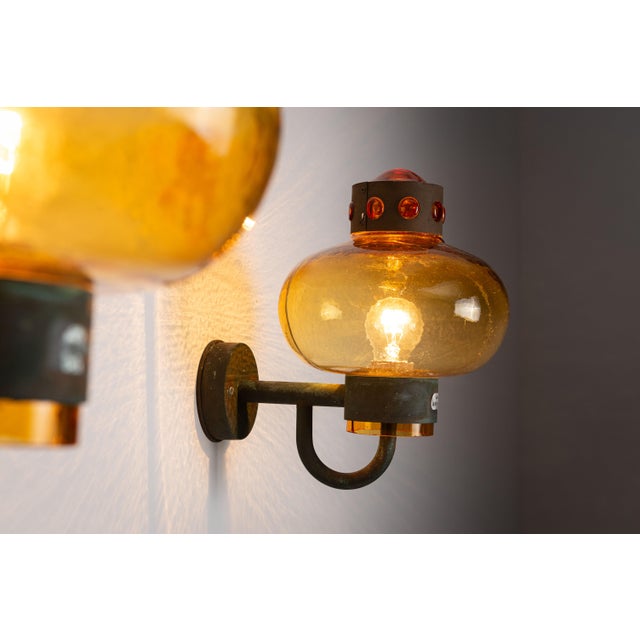 Gray Vintage Brass Wall Lamps, 1960s, Set of 2 For Sale - Image 8 of 15