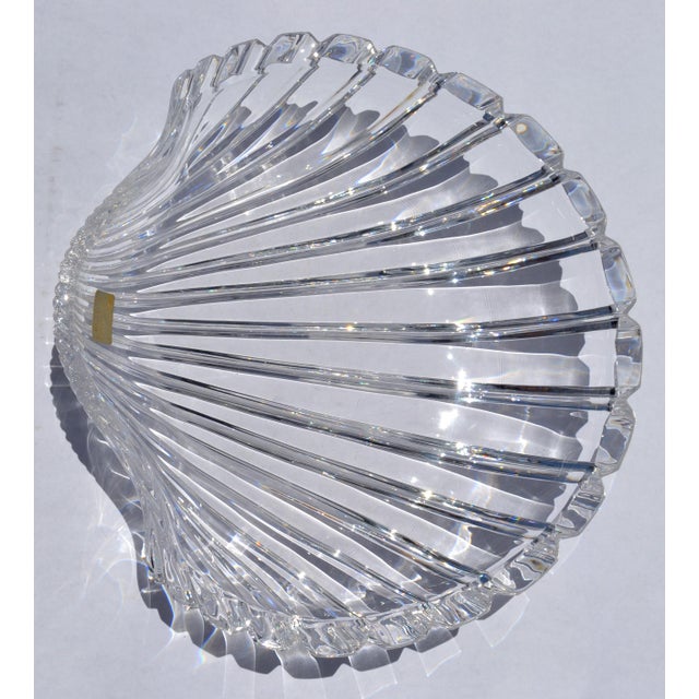 Glass Vintage Mikasa Walther Glas Seascape Clear Thick Crystal Seashell Platter Centerpiece Bowl For Sale - Image 7 of 11