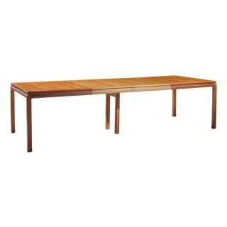 Edward Wormley for Dunbar Mid Century Bleached Mahogany Expanding Dining Table With 2 Leaves For Sale